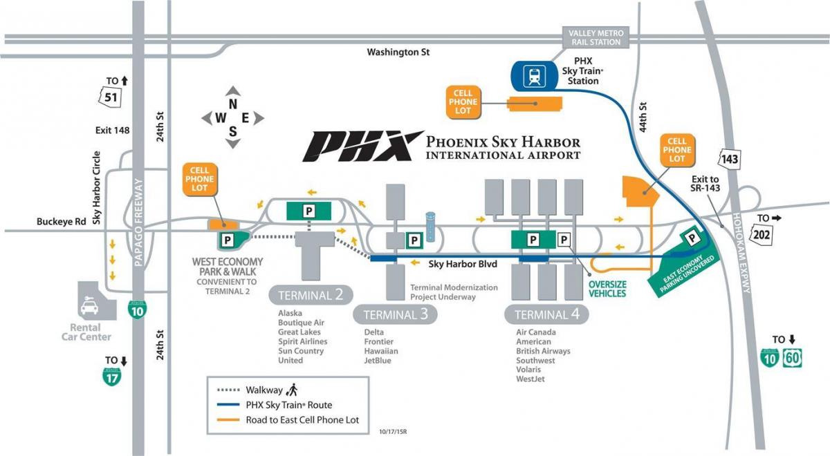 kaart Phoenix airport
