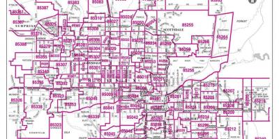 Stad van Phoenix zip-code kaart